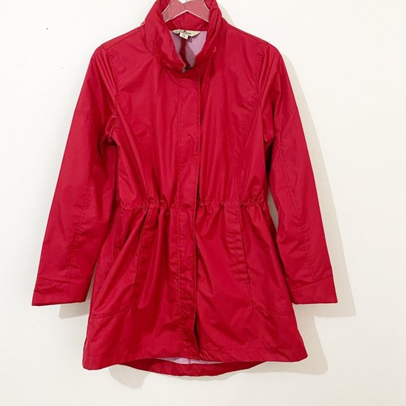 Woolrich Jackets & Blazers - Woolrich Womens Rain Coat Windbreaker Size M Red Hooded Pockets